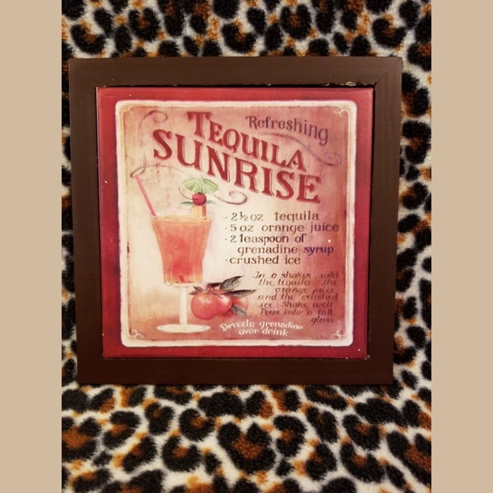 🍹Tequila Sunrise Cocktail Trivet Wall Plaque